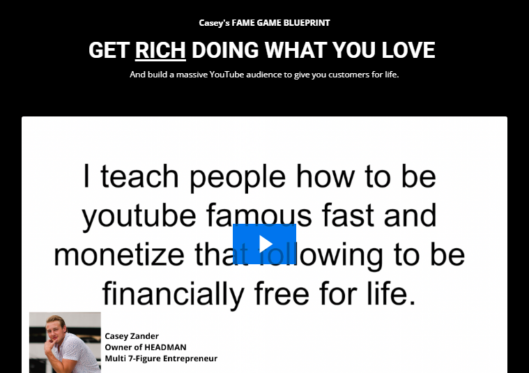 Casey Zander Youtube Fame Game Blueprint
